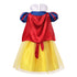 Girl Snow White Dress Princess Costume Halloween Party Fancy Dresses for Girls Cosplay Gown + Cloak
